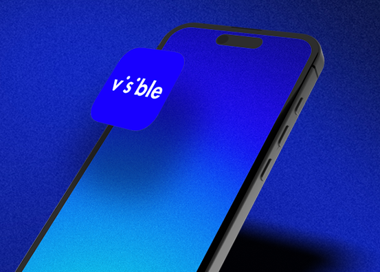 phone with blue screen showing visible app